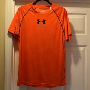 Under armour orange shirt, size medium